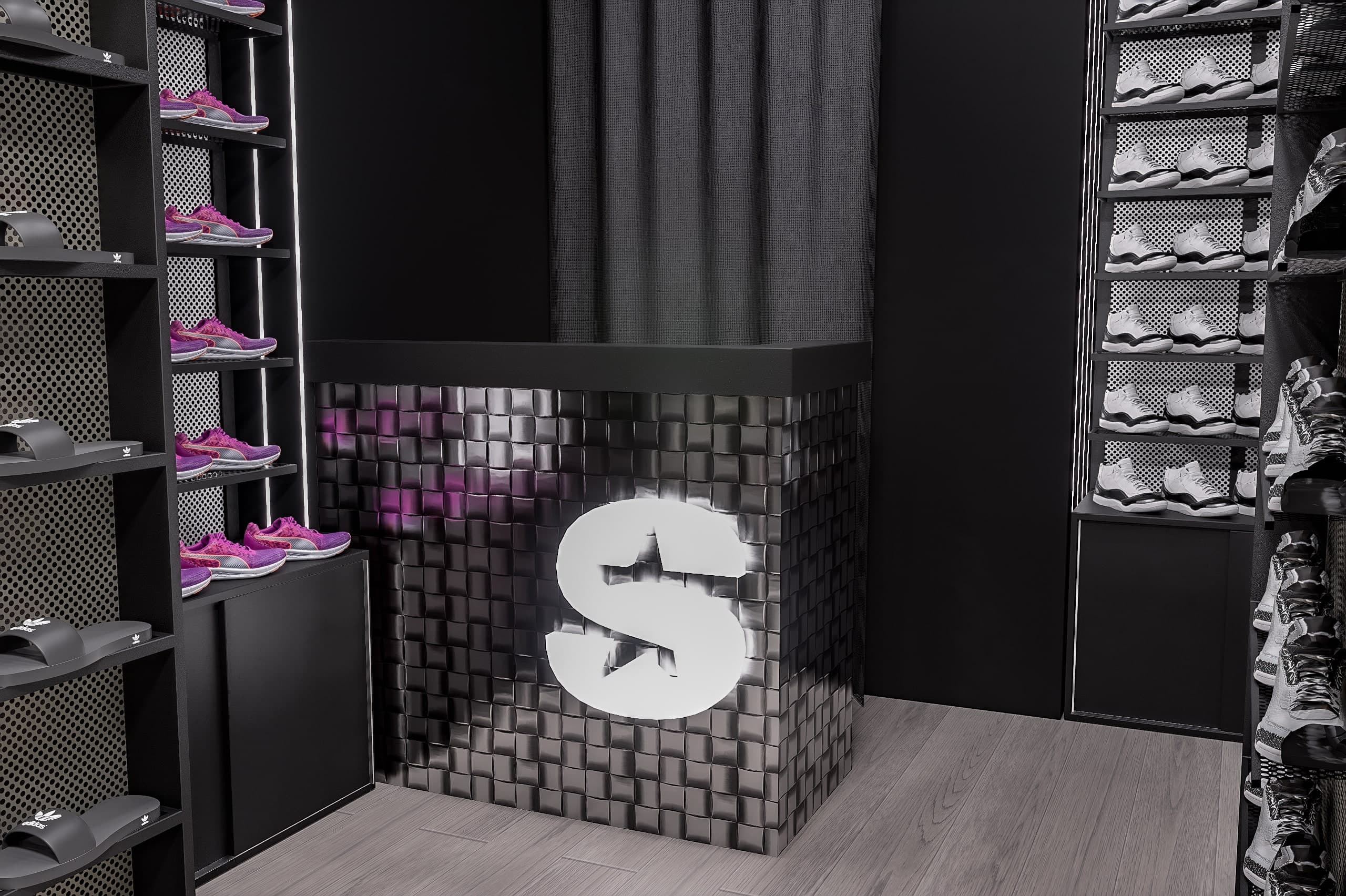 Render i banakut të arkës në metal të thurur, me shenjën e yllit dhe rafte të lakuara në të dyja anët